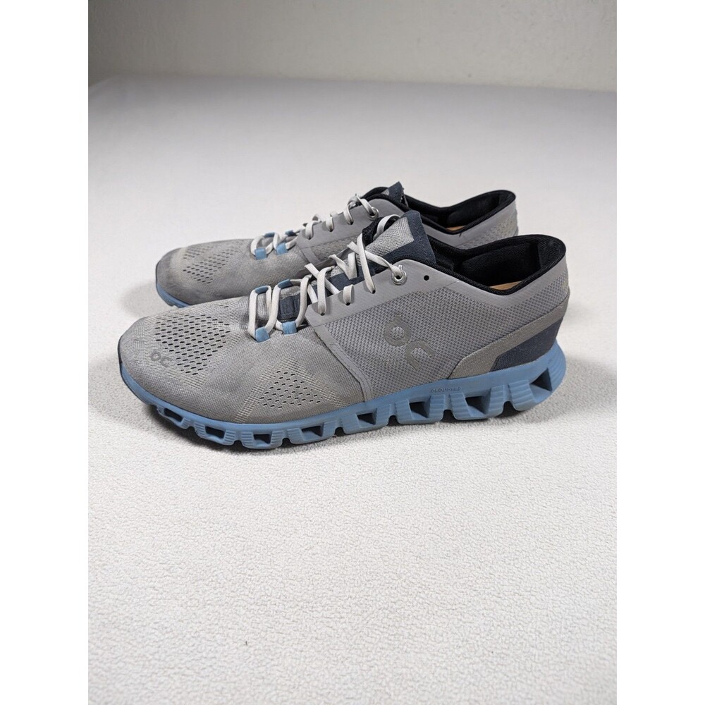 On Running Cloud X Alloy Grey Niagara Blue Mens Size 11 Shoes 40.99038 - Picture 3 of 9